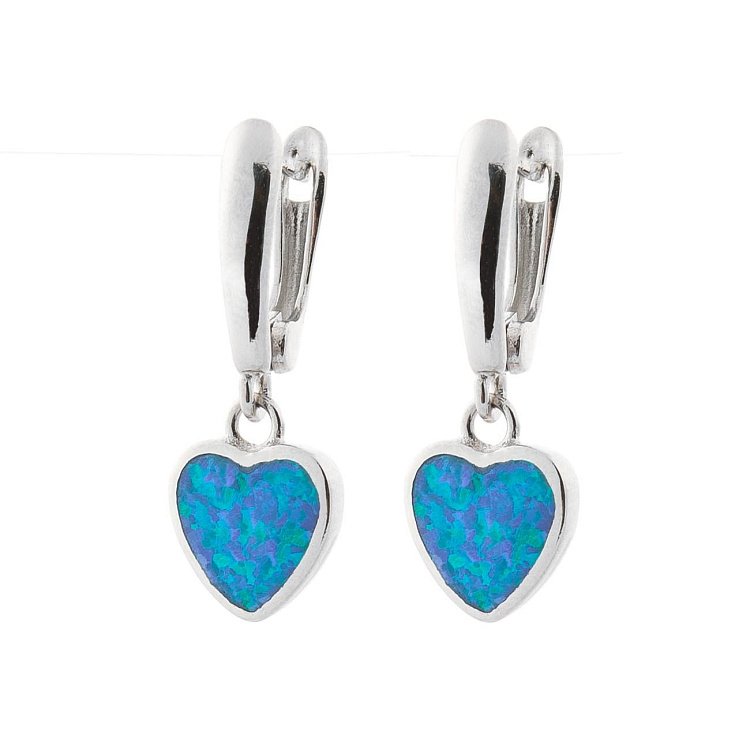 Срібні сережки "Сердечка" (емаль) 122198 від ювелірного магазину Онікс