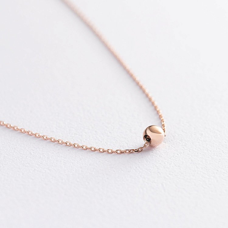 Кольє "Куля" в червоному золоті (0.6 см) кол01760 від ювелірного магазину Онікс - 7