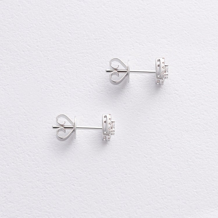 Золотые серьги - пусеты с бриллиантами сб0574ca от ювелирного магазина Оникс - 4