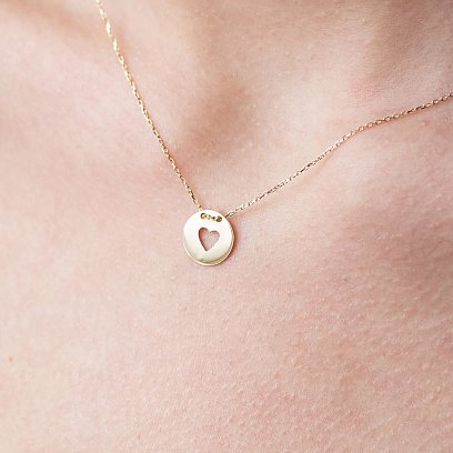 Колье "Сердечко" в желтом золоте кол01700с №7