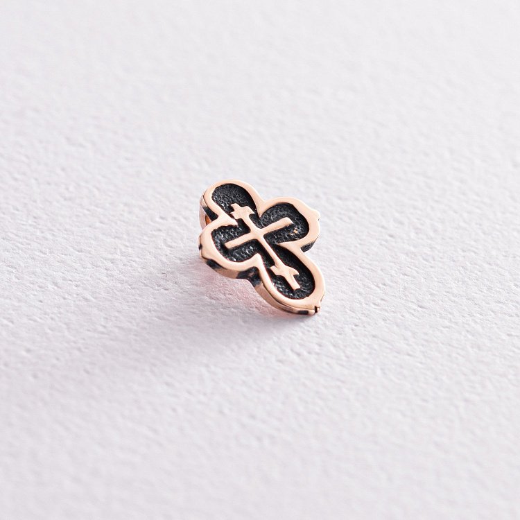 Золотий хрестик з чорнінням п02666 від ювелірного магазину Онікс