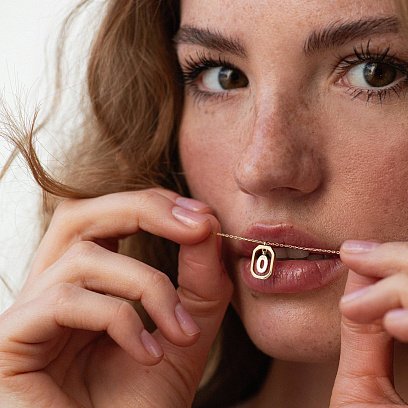 Кольє з літерою "О" у жовтому золоті кол02463о №2