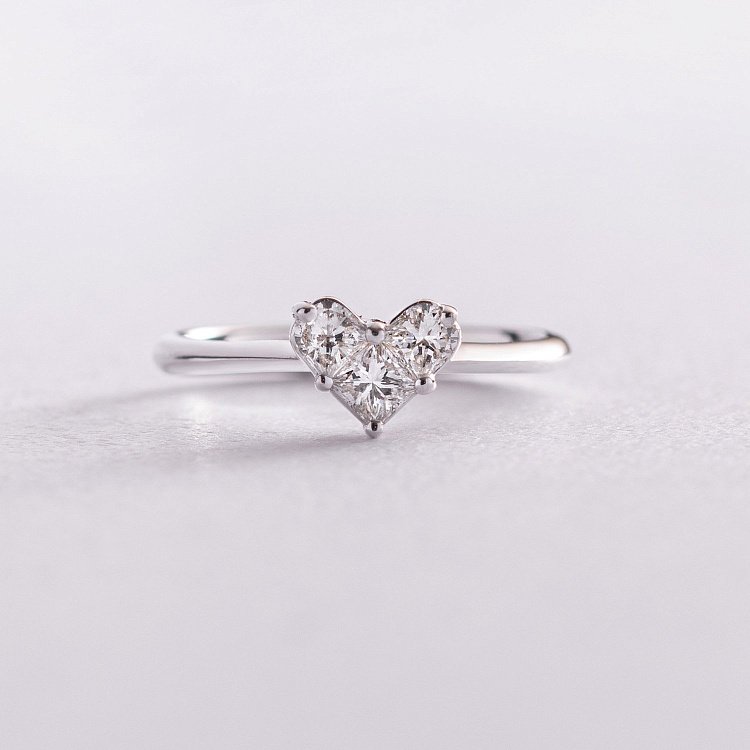 Золотое кольцо "Сердце" с бриллиантами кб0380nl(0.36) от ювелирного магазина Оникс