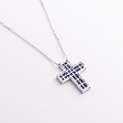 Золоте кольє "Хрестик" з діамантами і сапфірами колб0182mi от ювелирного магазина Оникс - 2