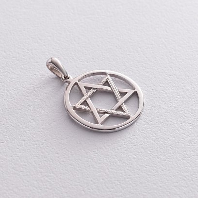 Кулон "Звезда Давида" в белом золоте п03880