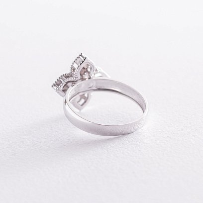 Кольцо "Клевер" в белом золоте к06373 №3