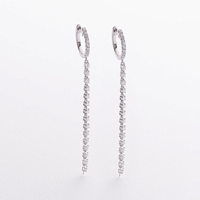 Золотые серьги с бриллиантами сб0653ri