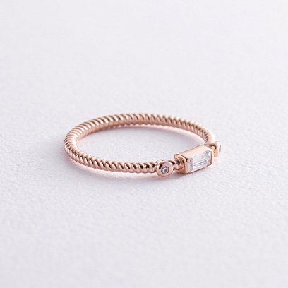 Кольцо "Кайла" в красном золоте (фианиты) к07398 №8