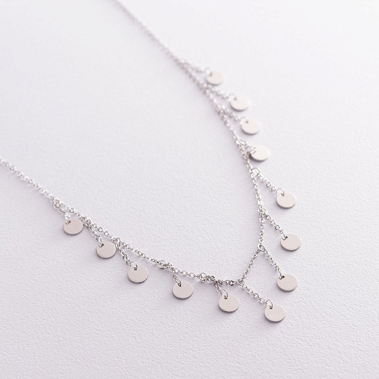 Серебряное колье "Монетки" 181116 от ювелирного магазина Оникс - 1