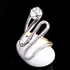 Женское кольцо из белого и желтого  золота с фианитами к02419 от ювелирного магазина Оникс - 2