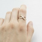 Золотое кольцо "Бесконечность" с фианитами к05790 от ювелирного магазина Оникс - 4