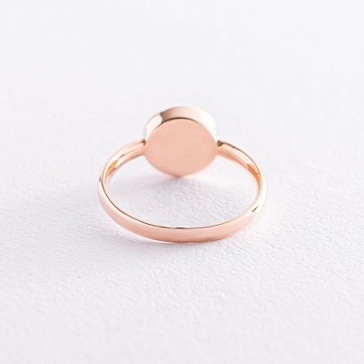 Золотое кольцо с голубым фианитом к06757 №5