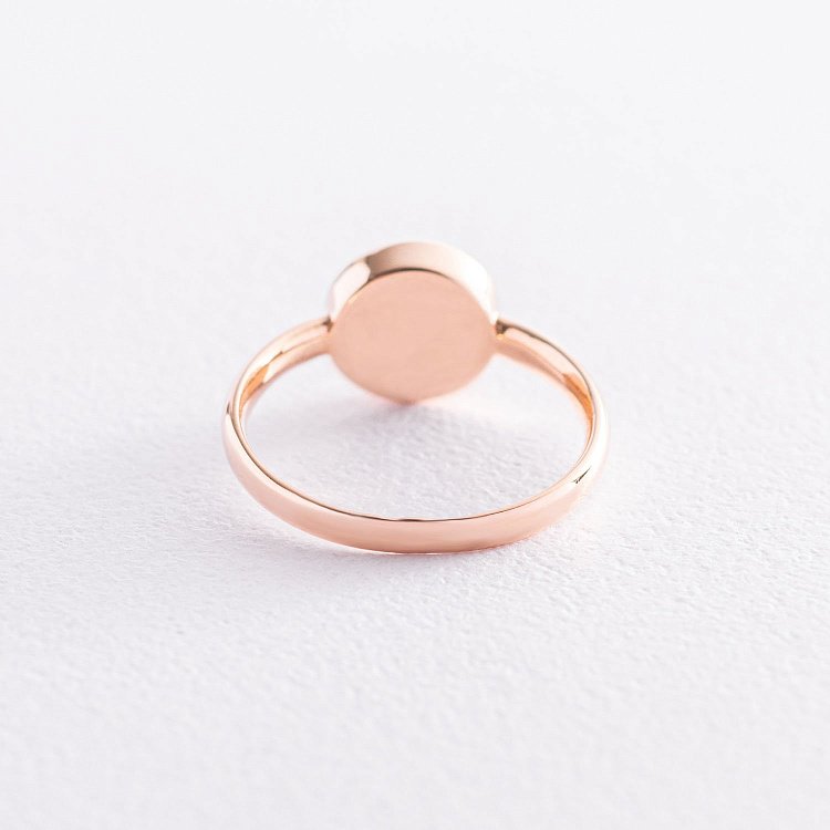 Золотое кольцо с голубым фианитом к06757 от ювелирного магазина Оникс - 4