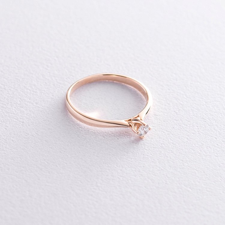 Помолвочное кольцо в красном золоте (бриллиант) кб0232 Помолвочное кольцо в красном золоте (бриллиант) кб0232 от ювелирного магазина Оникс