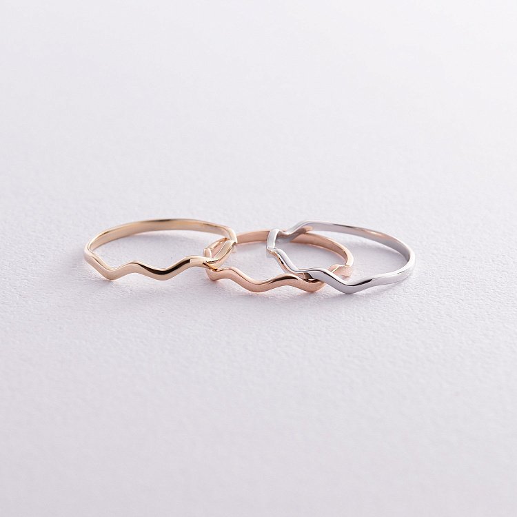 Кольцо "Волна" в желтом золоте к06732 от ювелирного магазина Оникс - 6