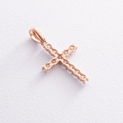 Золотий хрестик з фіанітами п02807 №3