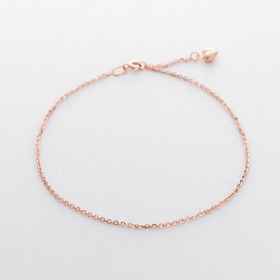 Золотий браслет на ногу з сердечком б03606