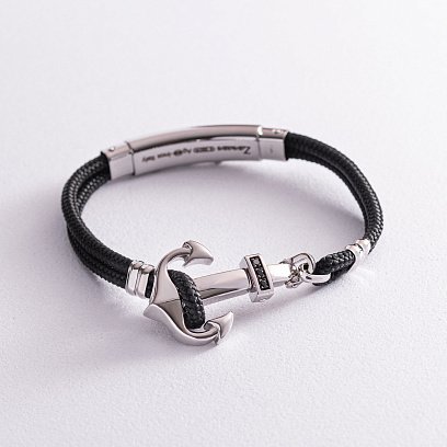 Чоловічий браслет із срібла "Якір" Zancan EXB623-NE №3