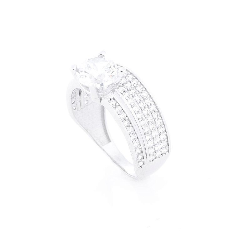 Золота каблучка (фіаніти) к05362 від ювелірного магазину Онікс - 2