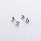 Срібні сережки - пусети (фіаніти) 12644 от ювелирного магазина Оникс - 2