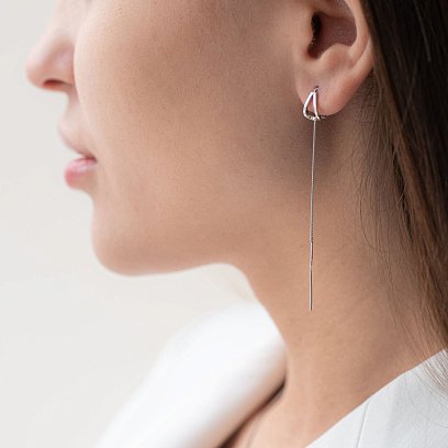 Срібні сережки - протяжки 122907