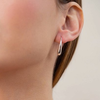 Срібні сережки "Крапельки" 122887 №5