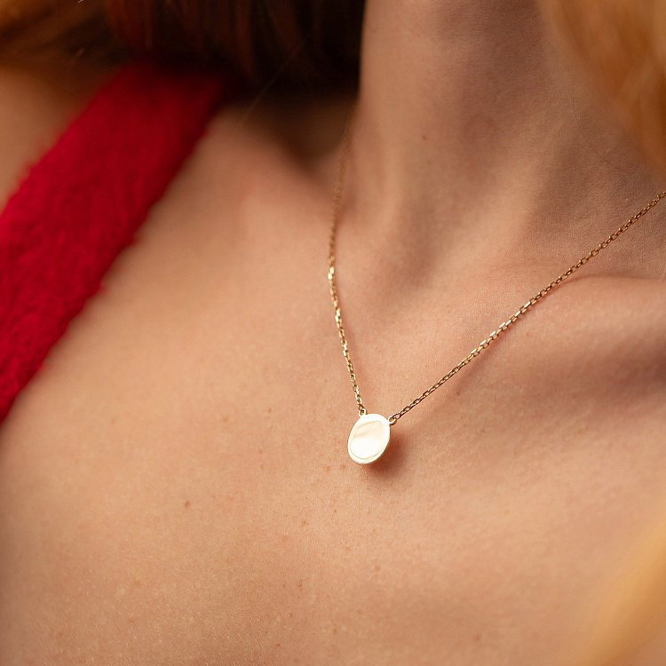 Кольє "Монетка" в жовтому золоті (можливе гравіювання) кол02041 від ювелірного магазину Онікс - 2