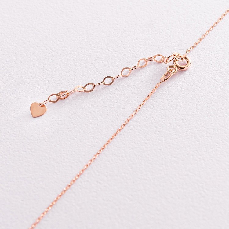 Золотое колье "Сердечко" с фианитами кол02095 от ювелирного магазина Оникс - 4