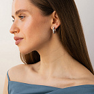 Сережки - кільця в білому золоті с09331 от ювелирного магазина Оникс - 3