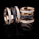 Двойное кольцо с фианитами из золота к04010 от ювелирного магазина Оникс