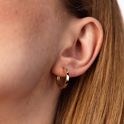 Серьги - кольца в желтом золоте с08769 №4