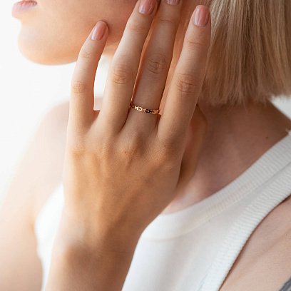 Золота каблучка "Ланцюжок" к07073 №3
