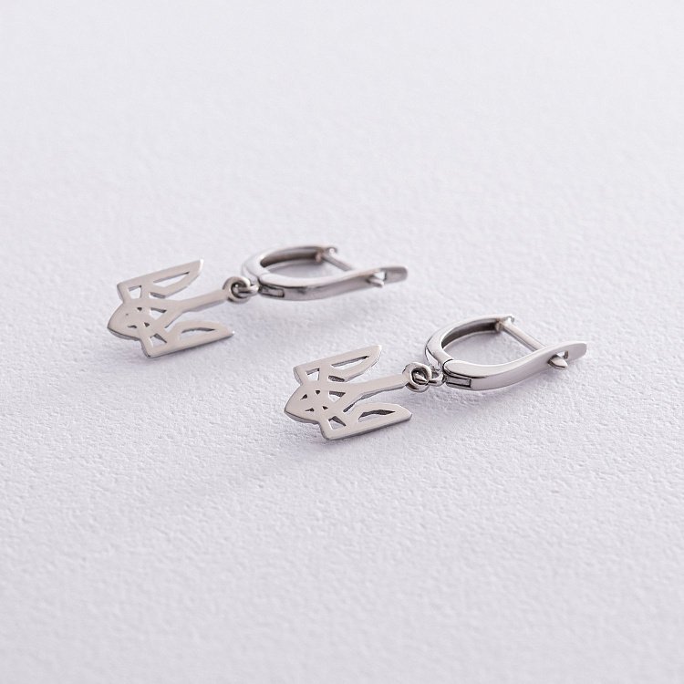 Серебряные серьги "Герб Украины - Тризуб" 863 от ювелирного магазина Оникс - 3