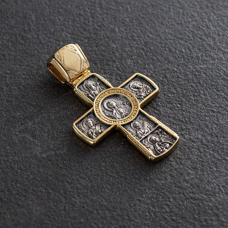 Православний Хрест "Розп'яття Христове. Ікона Божої Матері Знамення з пророками" 132905 від ювелірного магазину Онікс - 2