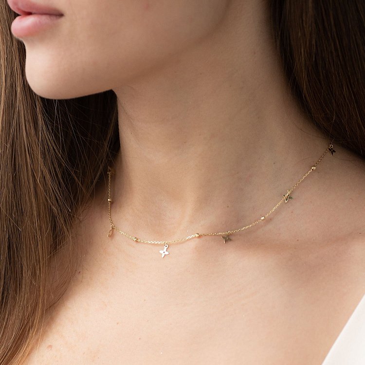 Кольє "Конюшина" в жовтому золоті кол01670 від ювелірного магазину Онікс - 3