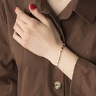Золотий браслет з сердечками (фіаніт) б04070 от ювелирного магазина Оникс - 1