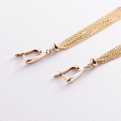 Золоті висячі сережки "Дощ" 480051M №4