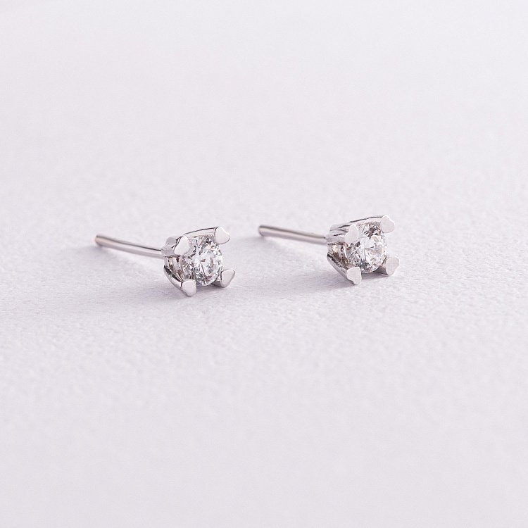 Золоті сережки - пусети з фіанітами с06152 від ювелірного магазину Онікс