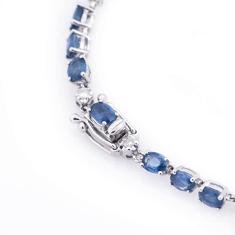 Золотой браслет с сапфирами и бриллиантами бб0006he от ювелирного магазина Оникс - 4