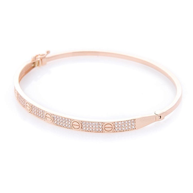 Золотой браслет "Гвоздик" (фианиты) б03797 от ювелирного магазина Оникс