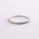 Золотое кольцо с голубыми и желтыми бриллиантами 226831121 от ювелирного магазина Оникс