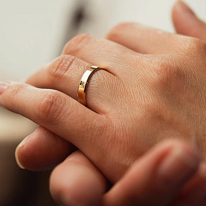 Обручка - класична в червоному золоті обр00248 №5