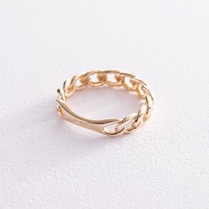 Каблучка "Ланцюжок" у жовтому золоті к07190 №4