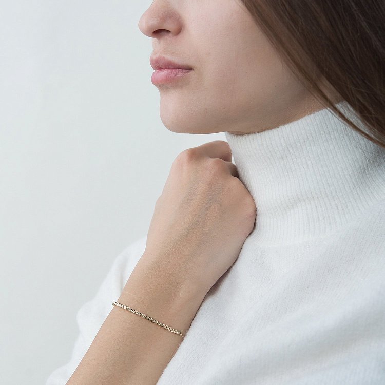 Кульковий браслет з жовтого золота б04301 від ювелірного магазину Онікс - 8