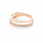 Золотое кольцо с фианитами к05525 от ювелирного магазина Оникс