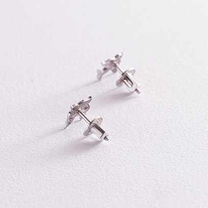 Срібні сережки - пусети "Пташки" 4873 №3