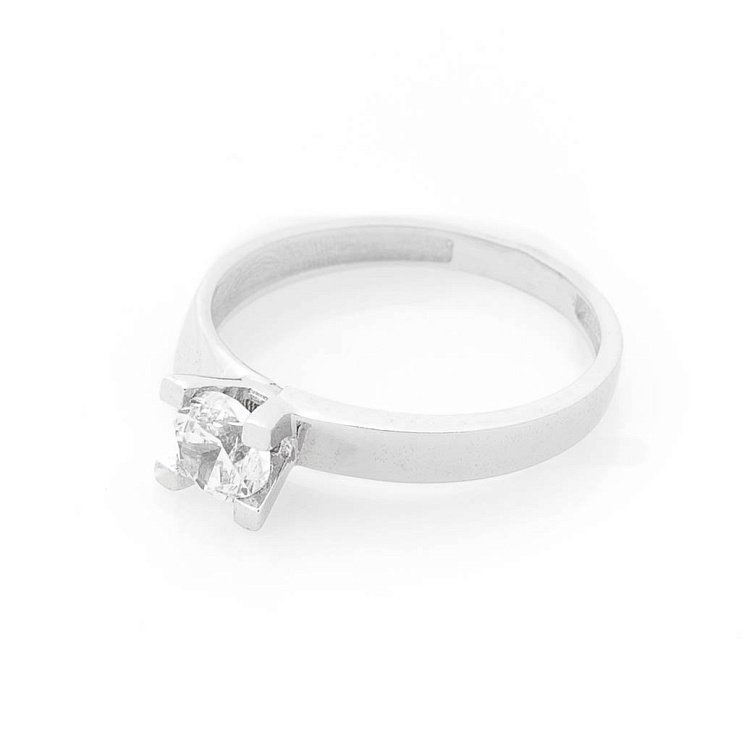 Золотое помолвочное кольцо с фианитом к05690 от ювелирного магазина Оникс - 1