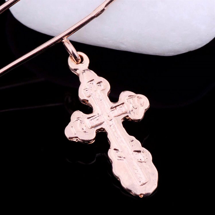 Булавка с крестиком зак00206 от ювелирного магазина Оникс - 1