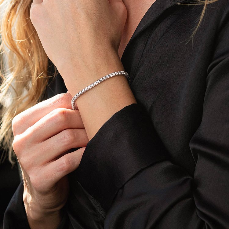 Браслет Теніс у білому золоті з білими діамантами 528881521 від ювелірного магазину Онікс - 3