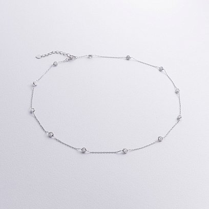 Серебряное колье с фианитами 908-01593